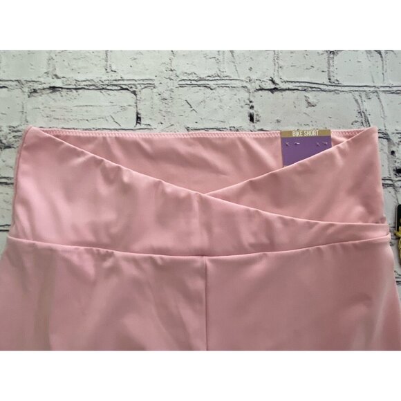 Feathers Pink XL Fitness Bike Shorts Soft Stretch Leggings Workout‎ Yoga NWT - Picture 5 of 16